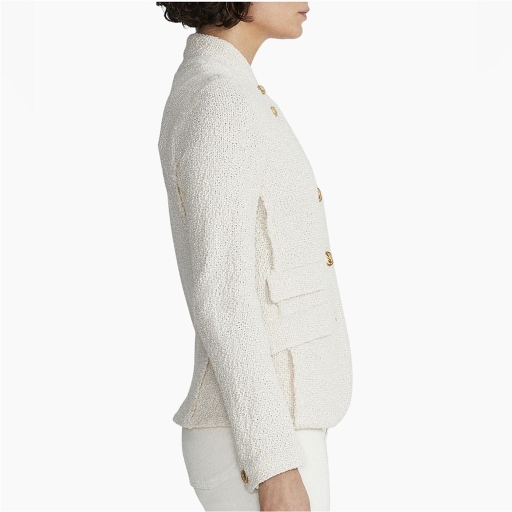 NWT $595 Rag & Bone Ecru Slade Textured Blazer with Gold Buttons - Picture 7 of 11
